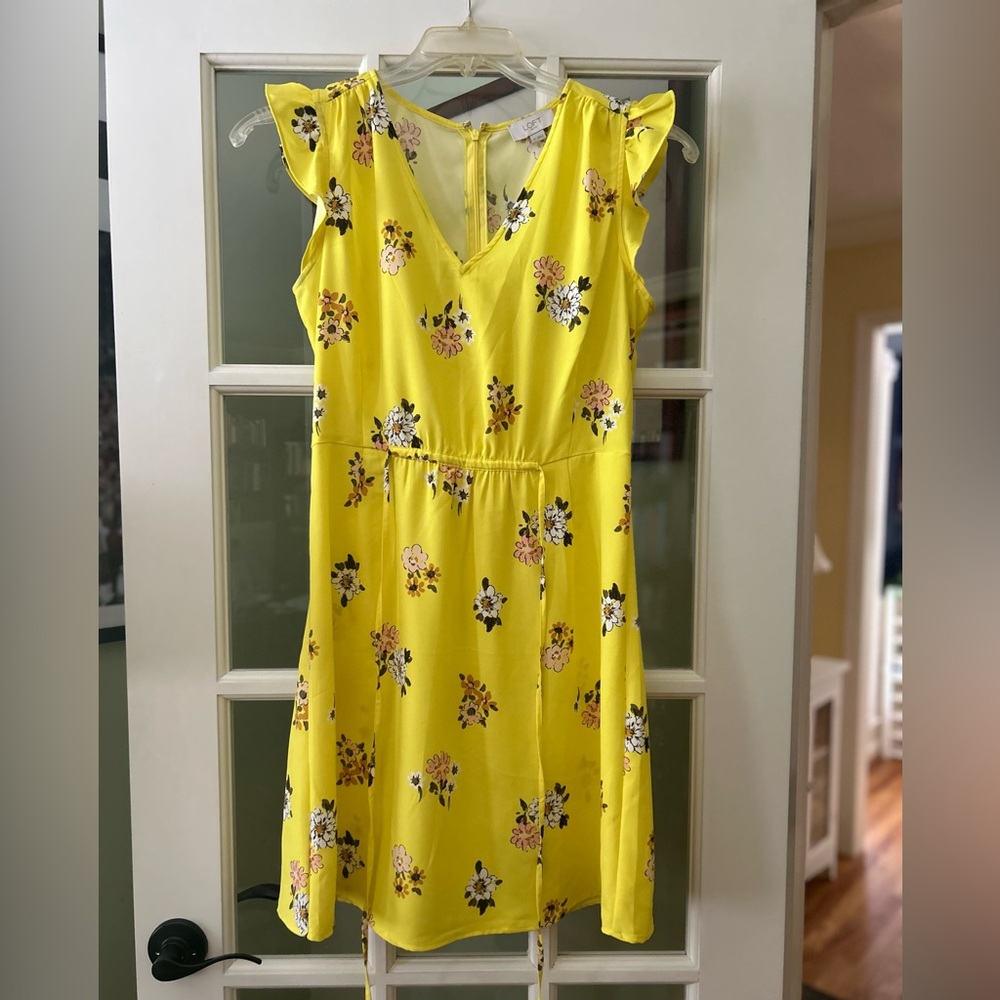 Loft XS Yellow Dress